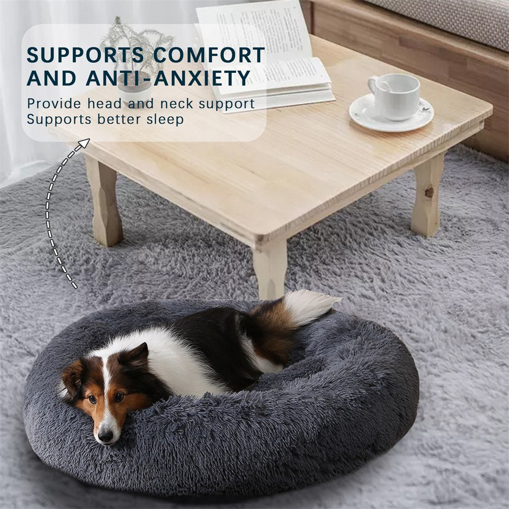 Raised rim of the CloudHug bed supporting a dog's head and neck