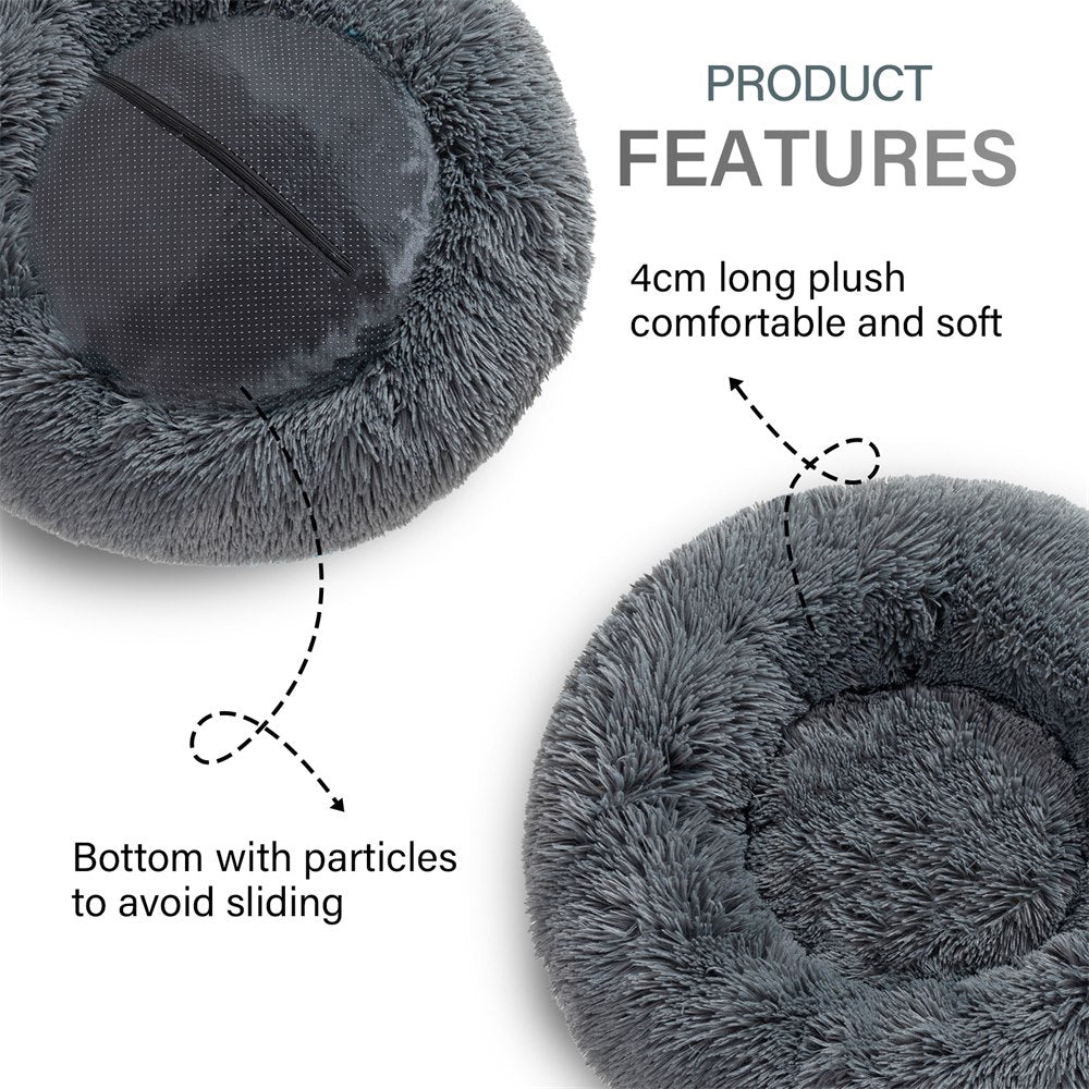 CloudHug features: long plush faux fur and non-slip bottom