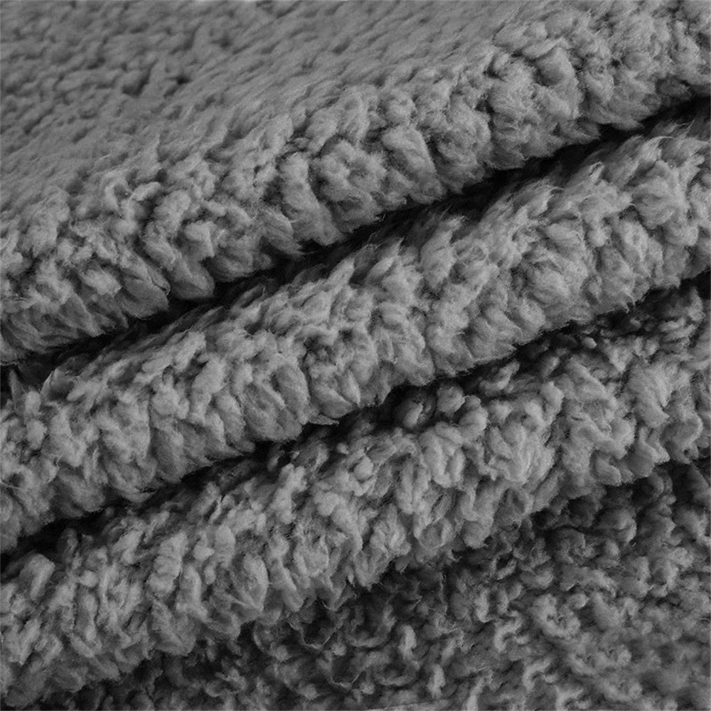 Close-up of gray sherpa texture
